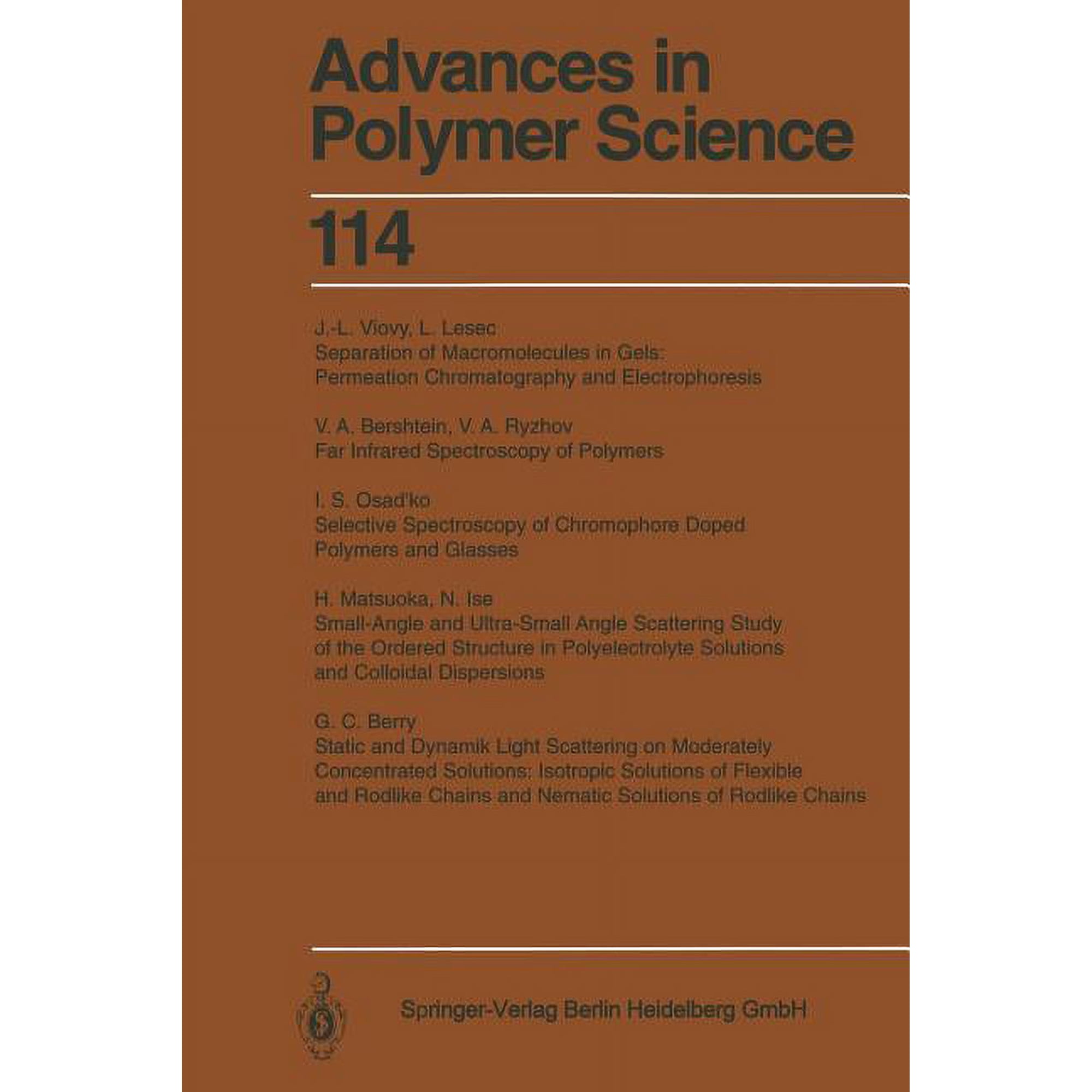 Advances in Polymer Science Polymer Analysis and Characterization Book 114 (Paperback)