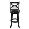 thumbnail image 3 of Boraam Florence Bar Height High Back Swivel Wood Kitchen Bar Stool, Distressed Black Finish, 3 of 7