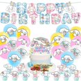 thumbnail image 2 of Sanrio-Decoración de globos para fiesta de cumpleaños de niños, suministros escolares con temática de Cinnamoroll, bandera para tirar, Charm, fila de pastel, 2 of 4