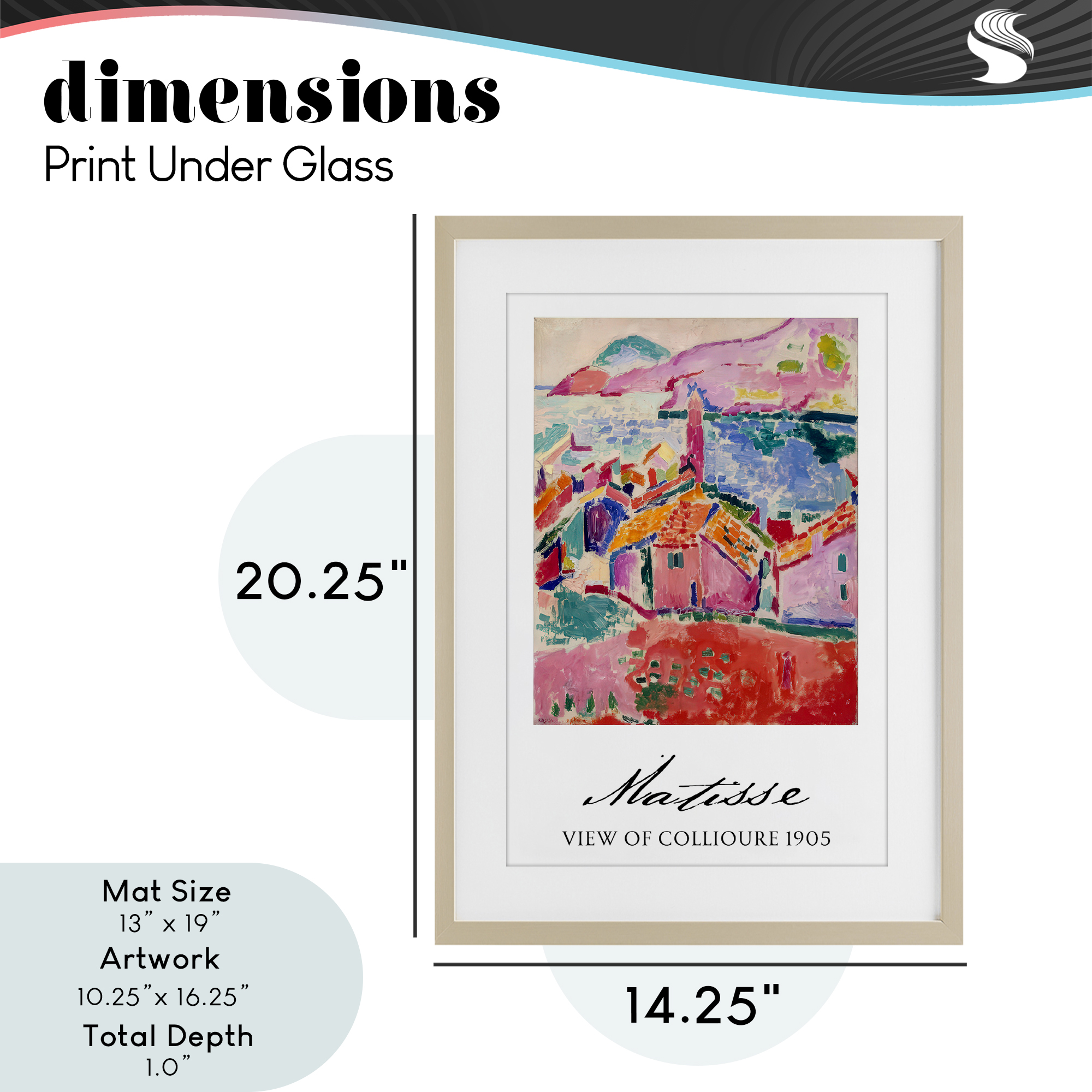 View Of Collioure Birch Framed Print Under Glass, design by Vintage Hustle