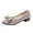 Gold, variant on Fesfesfes Womens Flat Sandals Women Shallow Bowknot Toe Flat Low Heel Slip On Shoes Single Shoes 7.5(40)