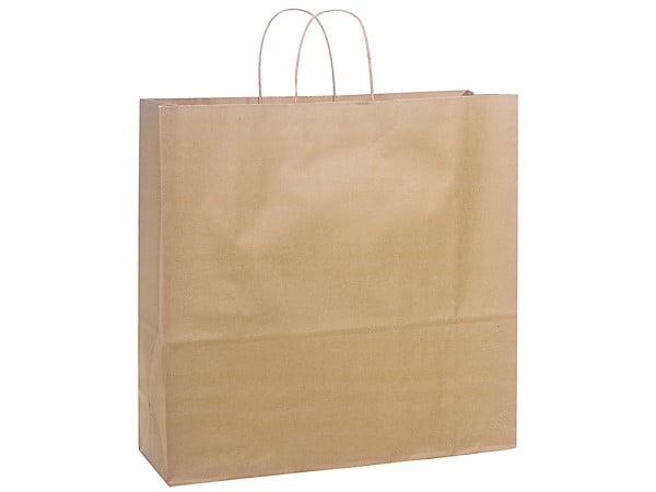 Jumbo Shoppers 18 x 7 x 19 ~200 Bags~ 200Pcs Natural Kraft Mechandise Shopping Bag 65# Natural Kraft Paper
