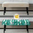 thumbnail image 6 of Psesaysky Monstera Leaves Stripes Bench Covers Slipcover Anti-Dust Dining Bench Cover with Elastic Edge Home Decor Green Stretch Seat Cushion Protector for Bedroom, Kitchen, Patio, 6 of 7
