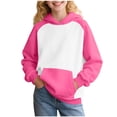 thumbnail image 2 of Girls Hoodies Size 10-12 Long Sleeve Cute Hooded Sweatshirts Color Block Oversized Pullover Fall Teen Girl Clothes with Pockets Kids Toddler Hoodie, Size 2-15, 2 of 8