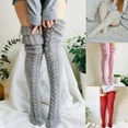 thumbnail image 5 of Calcetines de punto hasta el muslo para botas, medias largas de invierno, calentadores de piernas por encima de la rodilla, 5 of 5