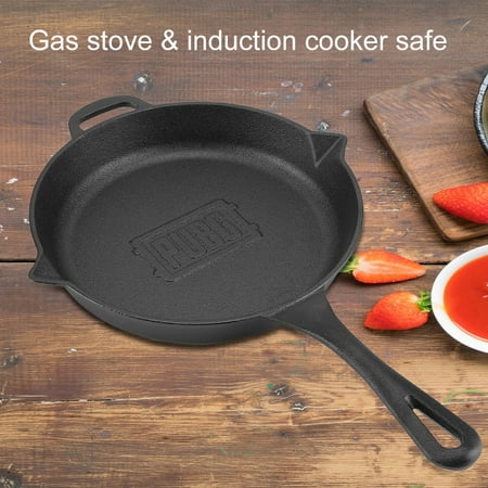 Sonew Cast Iron Skillet, Pan, Black Cast Iron Frying Pan Skillet Kitchen Utensil Cookware for Gas Stove / Induction Cooker, Kitchen