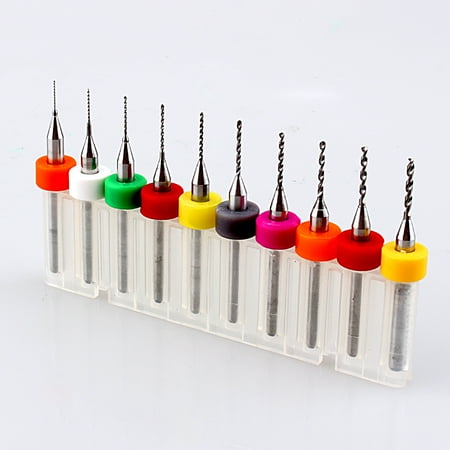 

LHCER Mini Tungsten Drill Set PCB Circuit Drill Set 10Pcs/Set Micro Mini Twist Drill Bits Set PCB Print Circuit Board Tungsten Carbide Engraving