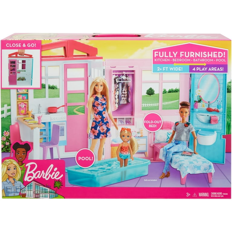 Barbie Estate Fully Furnished Close & Go House with Themed Accessories 