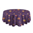 thumbnail image 5 of Purple Sun Star Circle Pattern Round Tablecloth 60"x60",Wrinkle Wipeable Table Cloth for Kitchen Dining Room Picnic Patio Party, 5 of 6