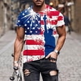 thumbnail image 2 of LYXSSBYX 4th of July Shirts for Men Big and Tall Summer Fashion Casual Men's Round Neck Printed T-Shirt Top, 2 of 5