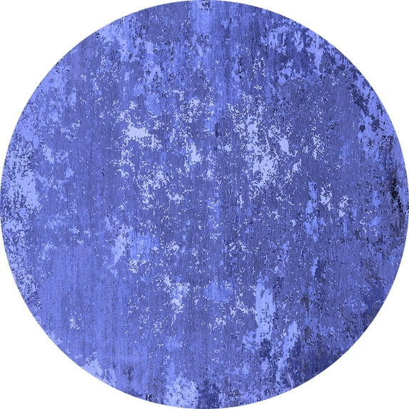 Ahgly Company Indoor Round Oriental Blue Industrial Area Rugs, 5' Round