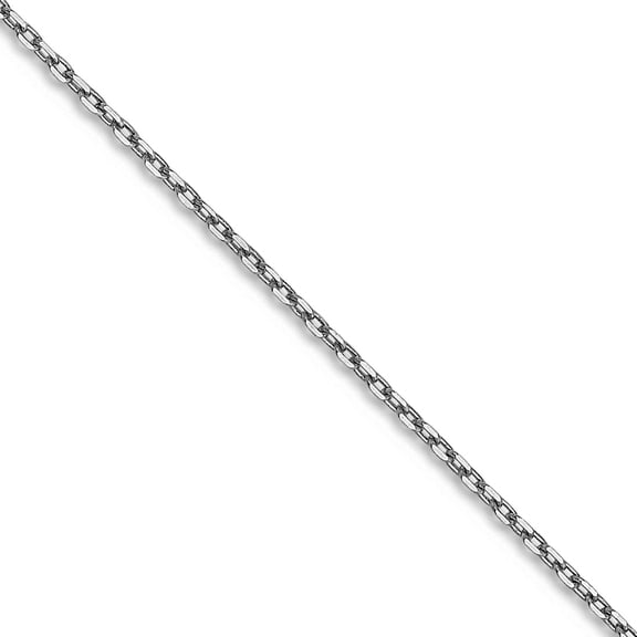 14k White Gold .8mm Sparkle-Cut Forzantine Cable Chain Necklace 20 Inch Chain Necklace for Women and Men