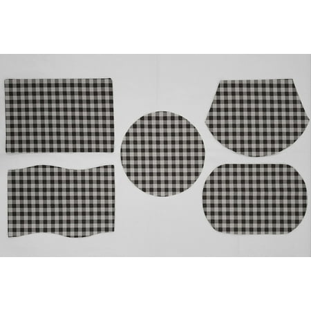 

Buffalo Check Plaid Placemats by Penny s Needful Things (Wave - Set of 4) (Light Gray)