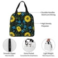 thumbnail image 3 of Yiaed Sunflowers And Blue Flower Print Insulated Lunch Bag Reusable Cute Tote Lunch Box, Leakproof Cooler Lunch Bags for Work Office Travel School Picnic, 3 of 5