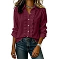 thumbnail image 5 of Enjoytime Blouses for Women Collar Ruffle Long Sleeve Button Down Shirts Fall Casual Trendy Tops, 5 of 6
