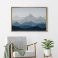 thumbnail image 3 of PixonSign Framed Canvas Print Wall Art Navy Blue Misty Mountain Range Nature Wilderness Illustrations Fine Art Decorative Farmhouse/Country Relax/Calm/Cozy Multicolor Zen for Bedroom - 24"x36" Natural, 3 of 5