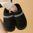 thumbnail image 4 of Yindaity Slippers for Women Women's Shearling Suede Slippers, Memory Foam Australian Sheepskin Waterproof Indoor Outdoor House Shoes with Rubber Sole(Black,14.45), 4 of 5