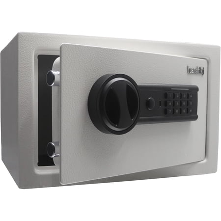 Genji steel safe security safe box with electronic keypad and emergency power input port for cash jewelry documents 12.2 inches wide by 7.87 inches deep by 7.87 inches high (white 0.44 cubic fee