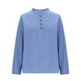 thumbnail image 4 of qucoqpe Womens Corduroy Tops V Neck Button Long Sleeve Shirts Casual Loose Tunic Blouses, 4 of 7