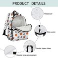 thumbnail image 4 of Football and Hockeyball White Pattern Cute School Backpack Bag for School with Padded Back and Adjustable Shoulder Straps 15.25"x11.5"x5.25", 4 of 5