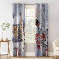 thumbnail image 2 of Hokiten Snowman Christmas Blackout Curtains | Light Blocking Print Window Curtains, Farmhouse Xmas Tree Snowflake Thermal Insulated Window Drapes for Living Room Kitchen Cafe (2 Panels, 104"W x 45"L), 2 of 7