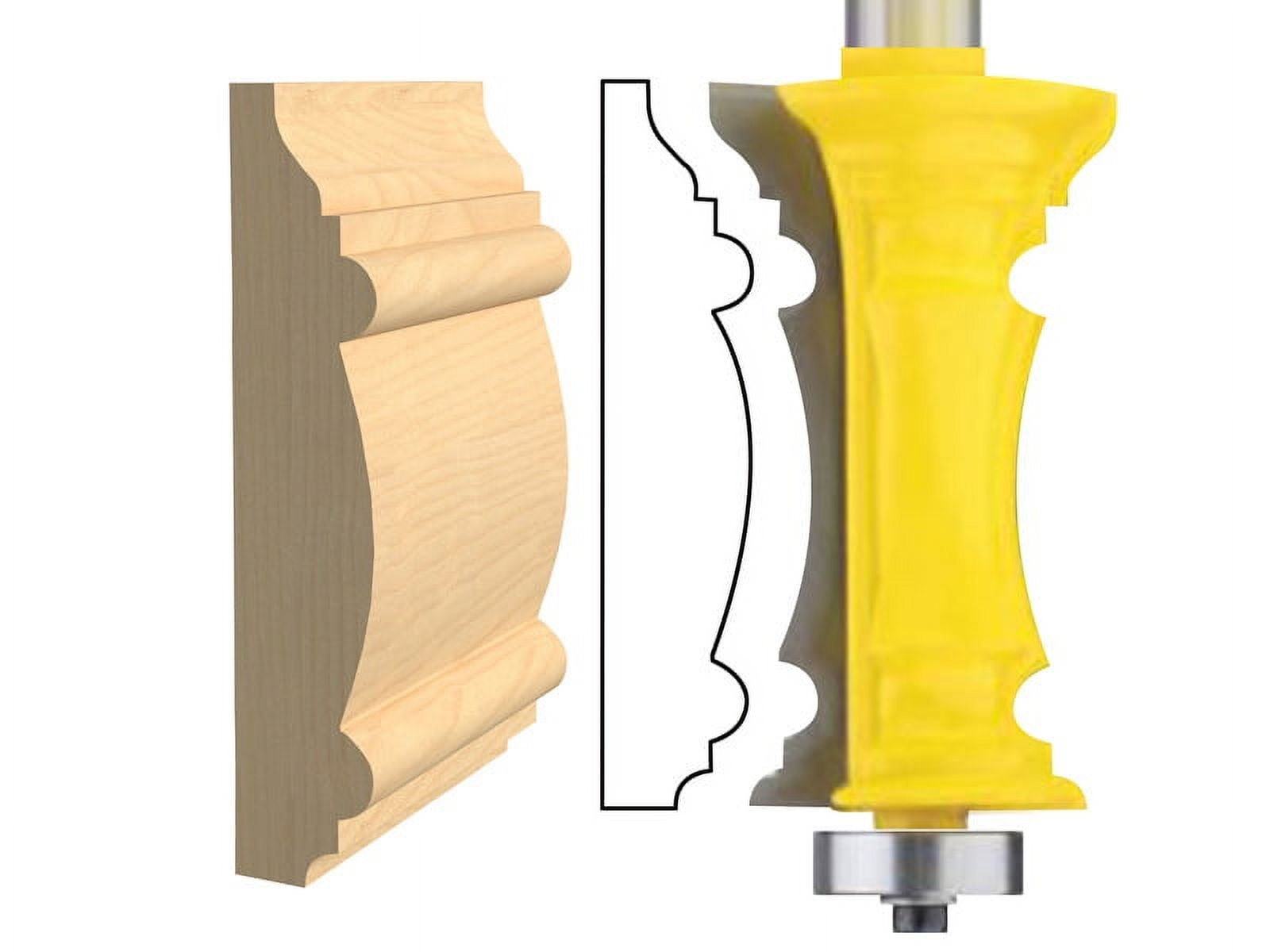 Mitered Door Molding & Chair Rail Router Bit - 1/2" Shank - Yonico 16166