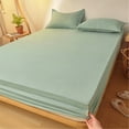 thumbnail image 4 of BIZHUA Solid Color Japanese Yarn Dyed Single Bed Cover Pillowcase Set Bed Sheet and Pillow Case + 1 Pair, 1*Bed Sheet 2*Pillow Cover, 4 of 4