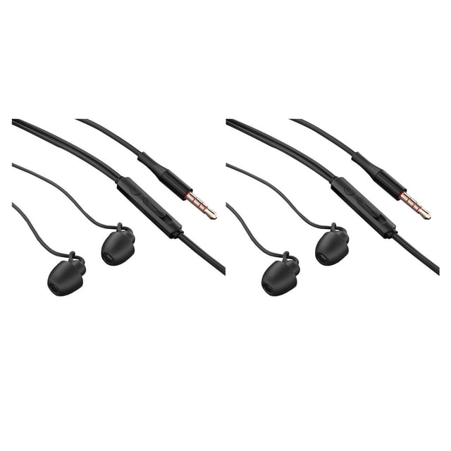 Sidaley Auriculares antirruido para dormir con micrófono Auriculares en la oreja Auriculares con cancelación de ruido Suministro Dormitorio Individual Solo 3.5 mm negro 2piezas