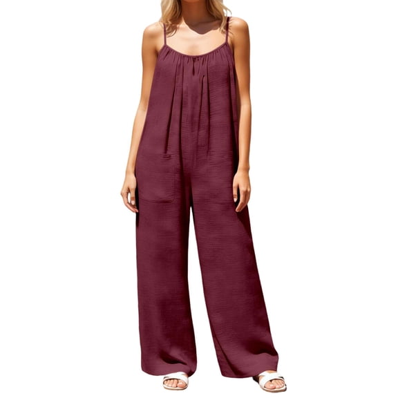 Women's Jumpsuits Casual Loose Wide Leg Fashion Strapless Pants Romper,,L