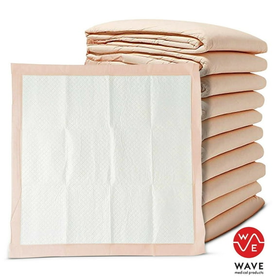 Wave Medical Products 50 Heavy Absorbent Incontinence Pads, 23 x 30 Inches