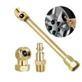 thumbnail image 3 of ZPAQI Brass Air Chuck Set Compressor Inflation Kit 1/4 Closed Ball Air Chuck Dual Head Tire Inflator Tape Pack of 4, 3 of 5