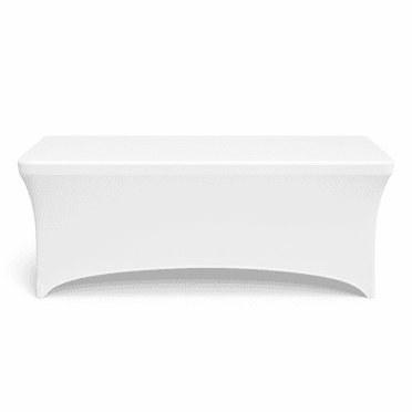 EZKOS White Stretch Spandex Table Cover – 6fit, for Party, Wedding, Banquet