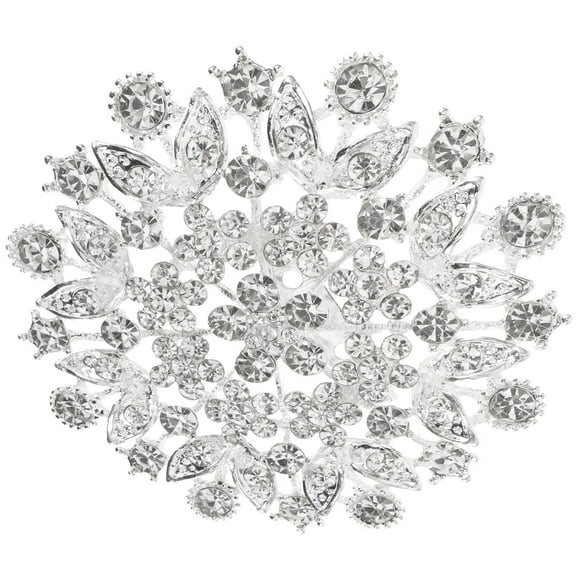 NICEXMAS White Rhinestone Brooch Pin Safety Pin for Clothes Wedding Jewelry and Fashion Accessories