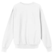 Attack On Titan Two Titans Fighting Adult White Crew Neck Sweatshirt-Small