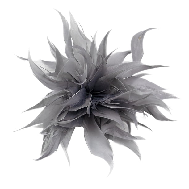 Broche de plumas Vintage Yinane Accesorios para el cabello Gris