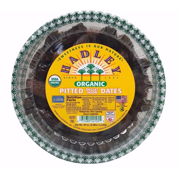 Hadley Organic Pitted Dates California Grown Deglet Noor, 40 Ounce