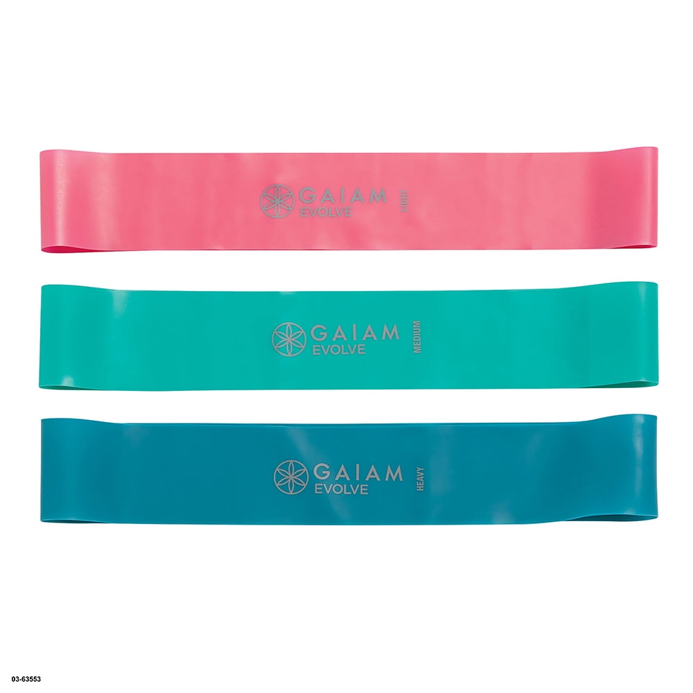 Evolve by Gaiam Mini Loop Band Kit, 3 Pack of Resistance Bands