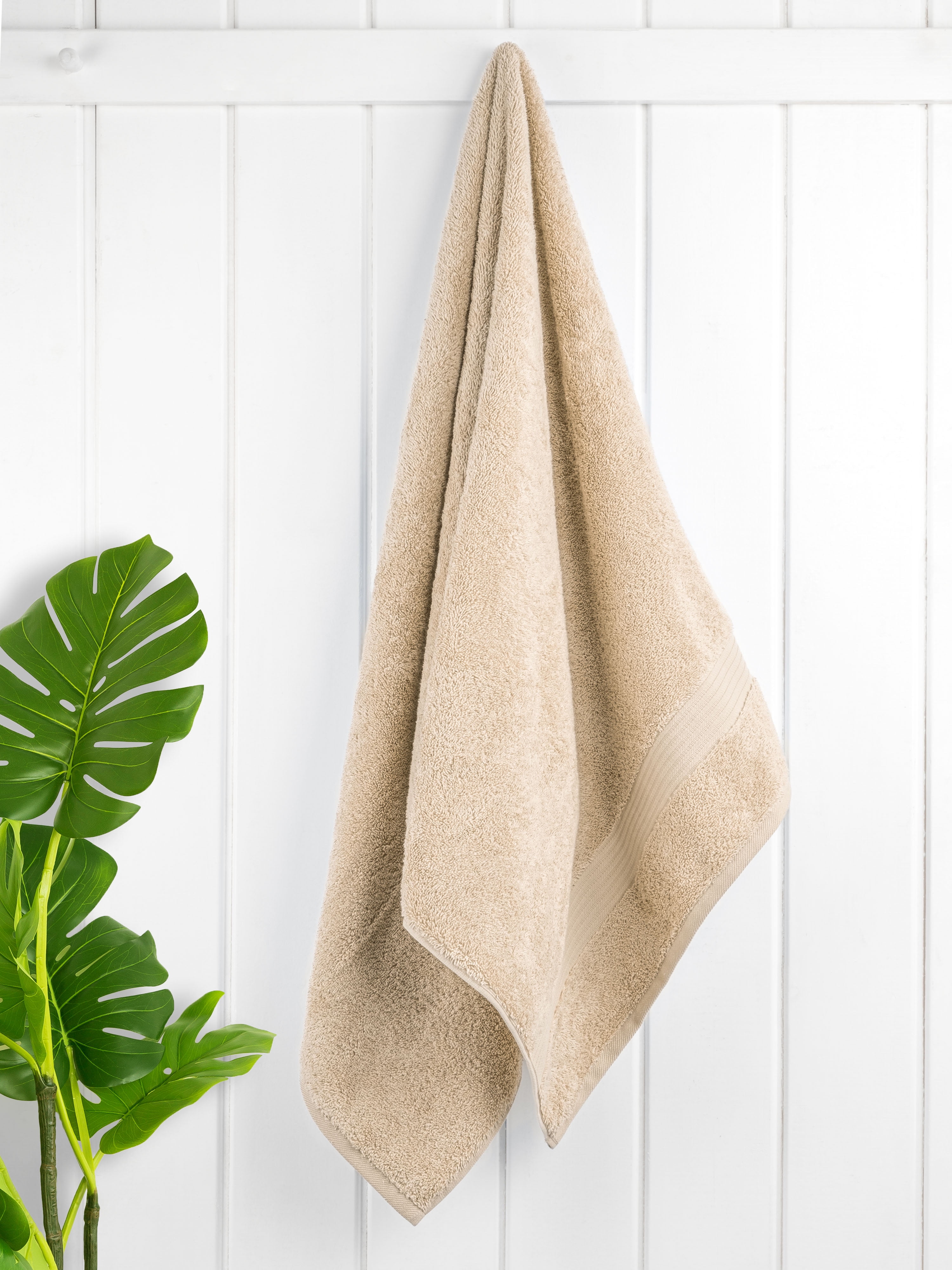 Cotton Paradise 100% Cotton 4 Piece Turkish Bath Towel Set, Soft Plush Towels Clearance Bathroom Set, Beige