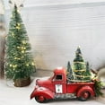 thumbnail image 4 of Centro de mesa navideño con camión de granja rojo, camioneta vintage de hierro, camioneta con árboles de Navidad, decoración navideña para el año nuevo 2024, decoración del hogar, 4 of 5