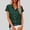Green-2, variant on Women 2026 Plus Size Linen Shirts Short Sleeve Button Down Summer Casual Lapel Blouses