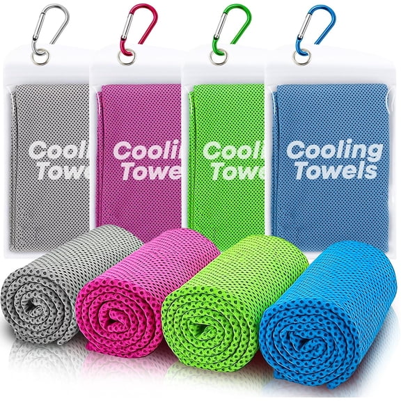 Cooling Towels for Neck and Face Soft Breathable Microfiber Sports Gym Sweat Towel with Carabiner for Golf Yoga Running Camping Golf Gym Workout