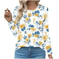 thumbnail image 2 of Ladies Spring Tops and Blouses Long Sleeve Womens Shirts Trendy Graphic Women Print Tops Lapel Long Sleeve Shirt My Items, 2 of 7