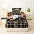 thumbnail image 4 of Castle Fairy Leopard Plaid Sports Car Twin Sheet Sets 3pcs for Boys, Pattern Art Bedding for Bedroom, Gold Black, 4 of 6