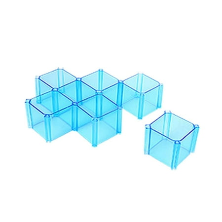 

KIKIO 6pcs/set DIY Plastic Grid Drawer Separator Divider Partition Cabinet Socks Underwear Storage Organizer blue