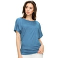 thumbnail image 2 of Made by Johnny Women's Dolman Drape Top with Side Shirring XXXXXL DENIM, 2 of 6