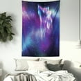 thumbnail image 3 of Fantasy Tapestry, Psychedelic Northern Starry Sky with Spirit of A Wolf Aurora Borealis Display, Wall Hanging for Bedroom Living Room Dorm Decor, 40W X 60L Inches, Blue Purple, by Ambesonne, 3 of 5