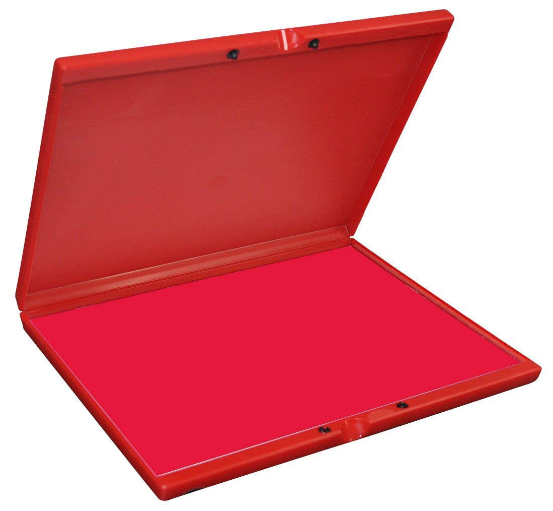 RED INK PAD RUBBER STAMP FINGERPRINT 35mm x 35mm BRAND NEW SEALED 