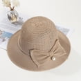 thumbnail image 6 of Dujiujun Faux Pearls Bowknot Decor Sun Hat Women Big Brim Floppy Straw Hat Fashion Accessories, 6 of 7