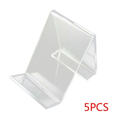 GXG 5pcs Acrylic Clear Cell Phone Mount Holder Durable Universal Business Card Stand Holder for Mobile Devices