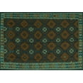 thumbnail image 1 of Ahgly Company Machine Washable Indoor Rectangle Southwestern Turquoise Blue Country Area Rugs, 8' x 10', 1 of 4
